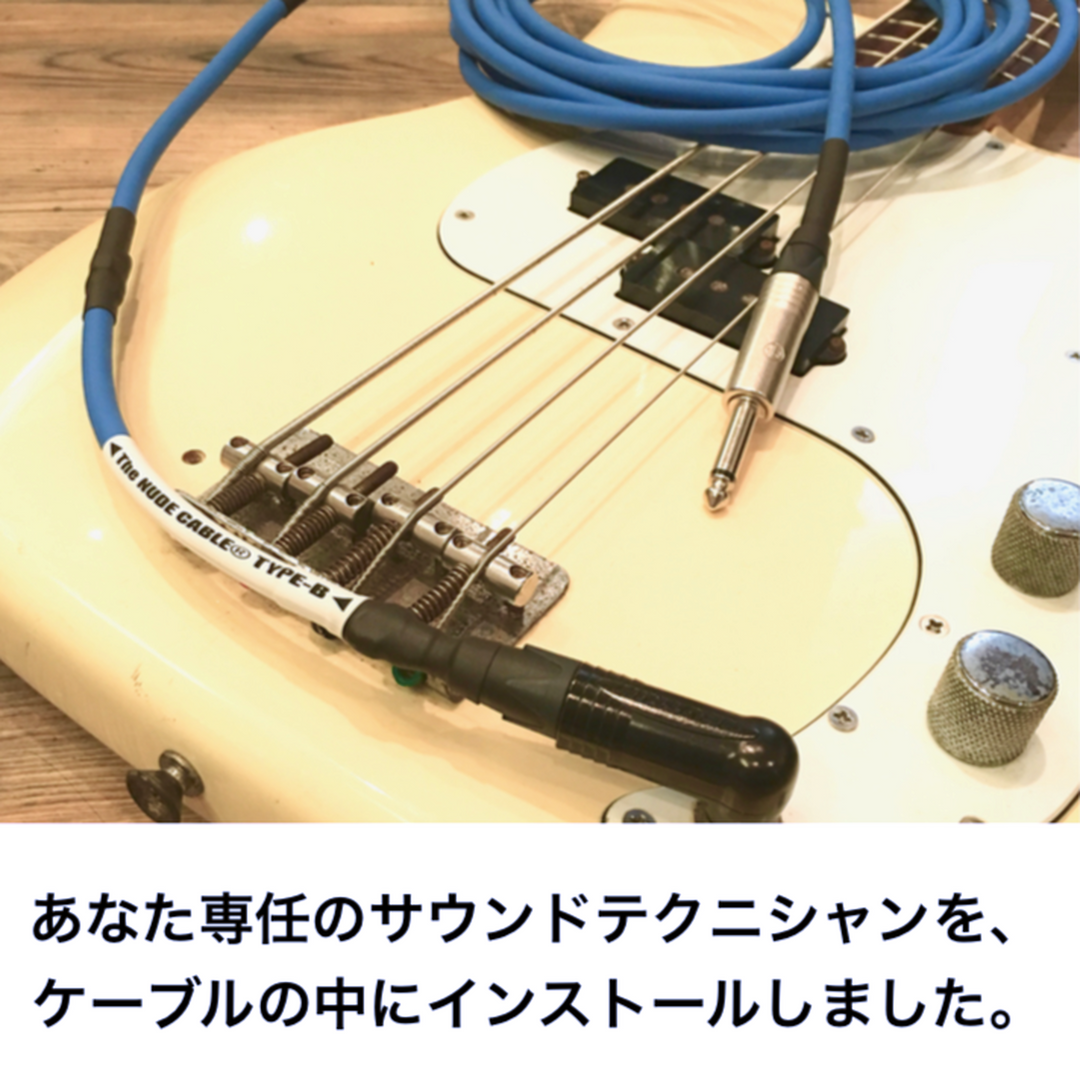 ベース専用シールドケーブル】NUDE CABLE Type-B 5m S-S 【ハイエンド